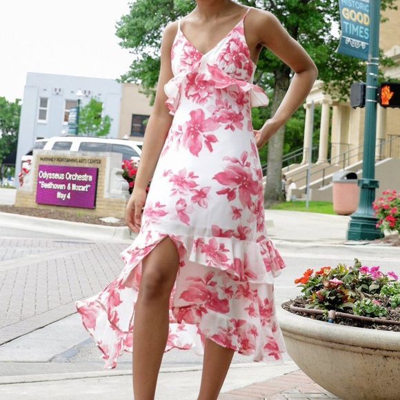 IF
BY SEA| Pink & White Floral Dress - Picture 5 of 5